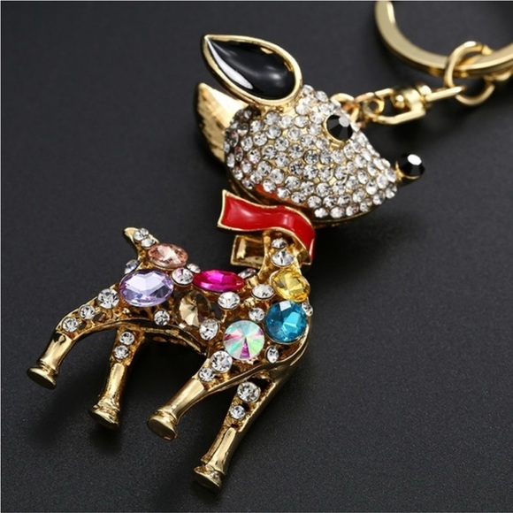 Reindeer Keychain Beautiful Rhinestone Deer Keychain - Picture 3 of 3